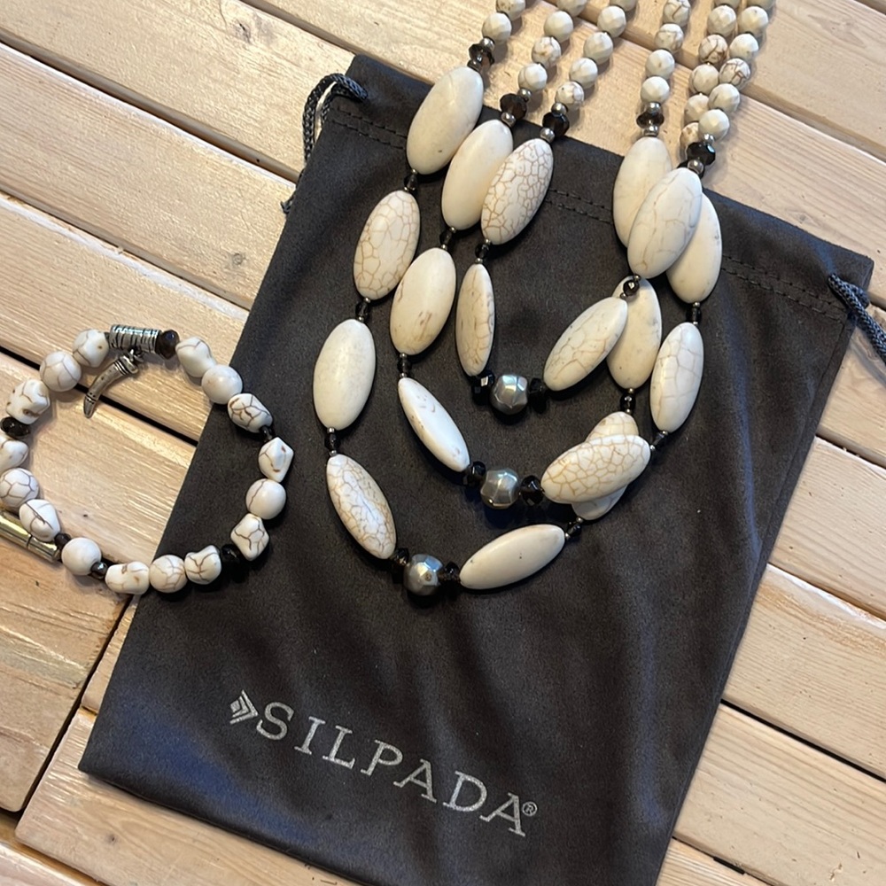 Silpada stone necklace set